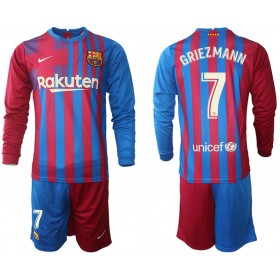 Jalkapallo Pelipaidat FC Barcelona Antoine Griezmann 7 Lasten Kotipaita 2021-2022 Pitkähihainen